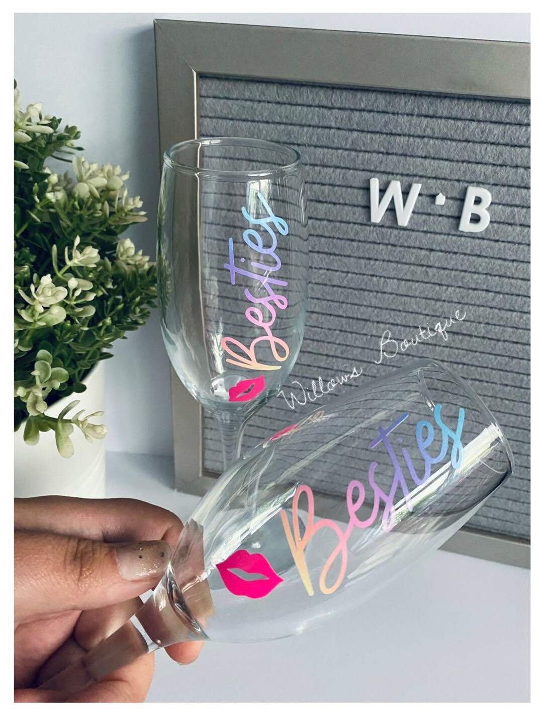 Besties Champagne Flutes Best Friend Gin Glass Best Friend Glasses