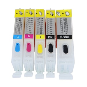 5 pk  Empty CLI 270/271 canon  Color Cartridge Set with chips