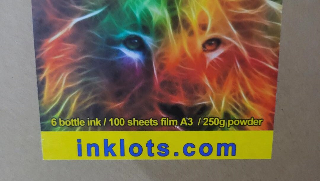 DTF Starter kit Direct to Film Bundle 17.6 oz of Powder - 25 Sheets of A3  Film - 43 oz (1250ml) of Ink
