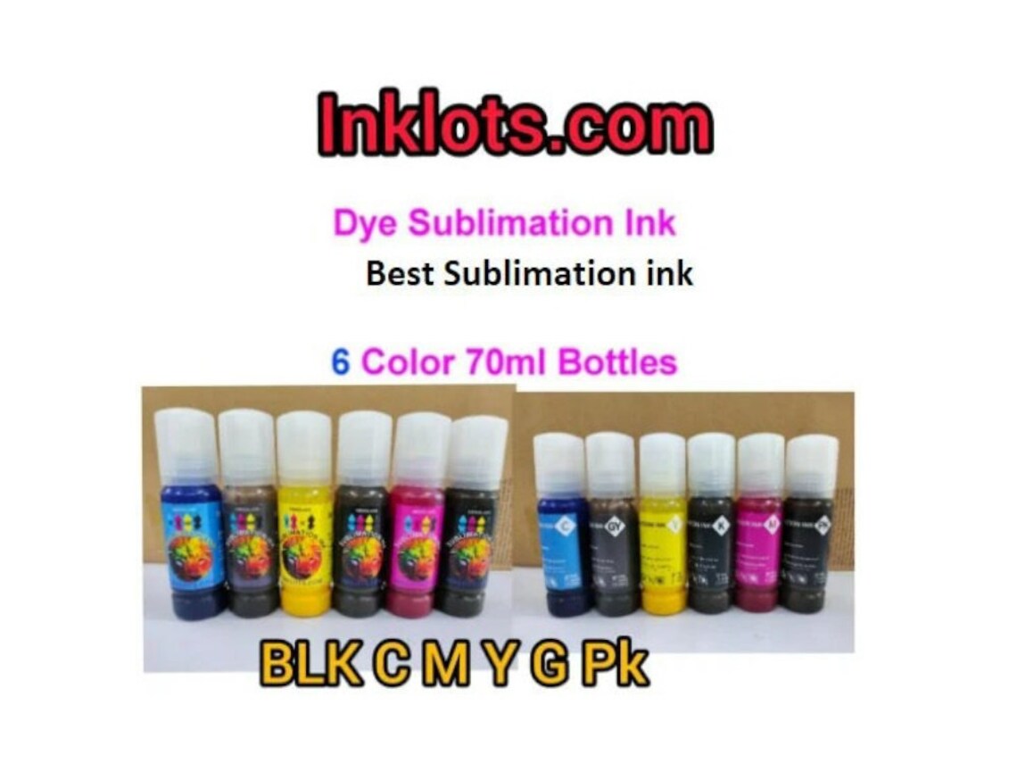Six Pk Absolutely Best Sublimation Ink in USA 6 Colors Blk C M Y Grey ...