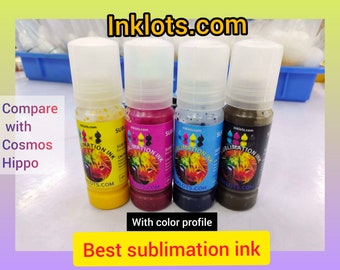 four pk absolutely best sublimation ink in usa for all printers printers  ICC color profile bright brilliant intense colors