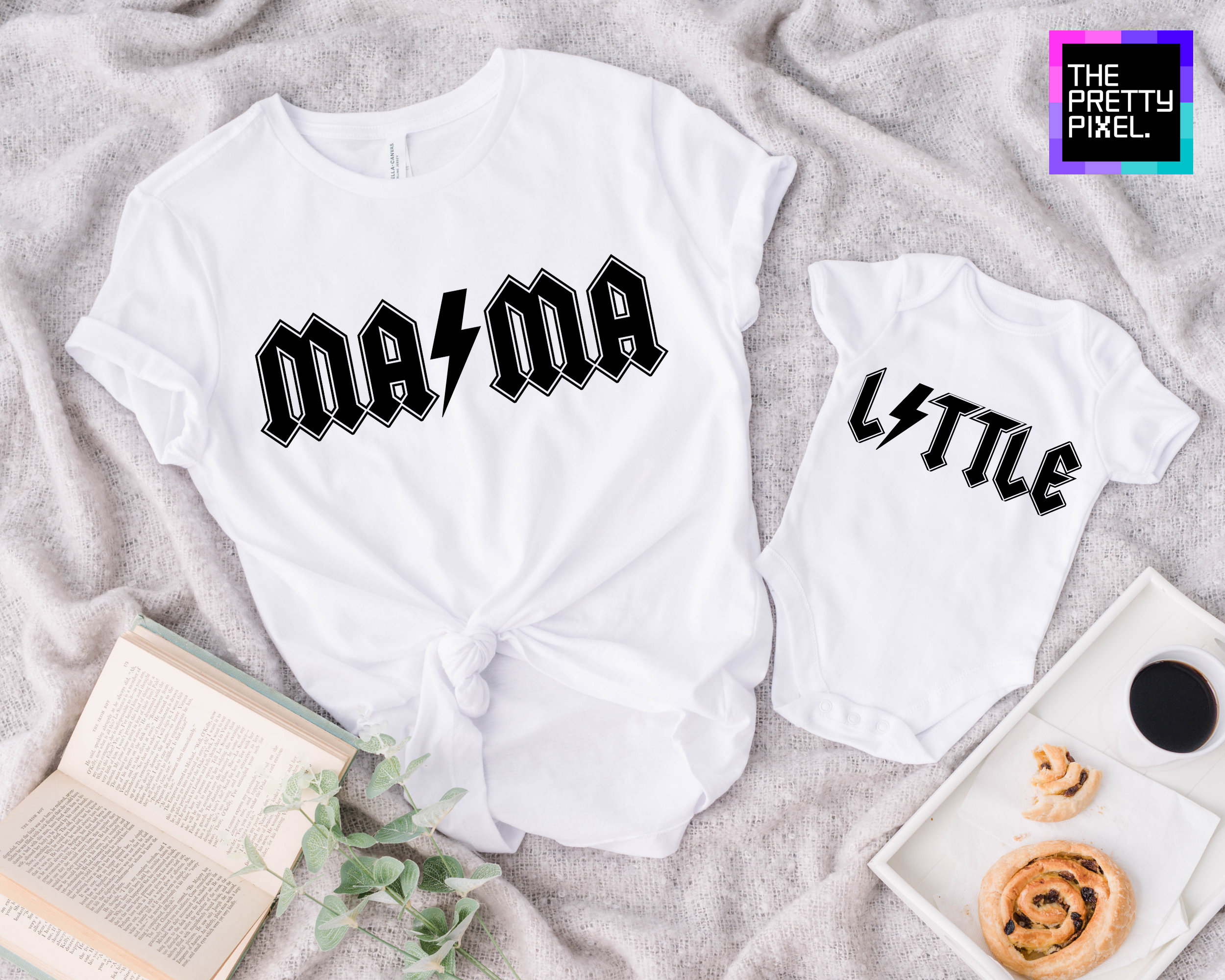 Mommy and Me Svg Bundle Mama Acdc Svg Baby Onesie Svg Mothers Day Svg ...