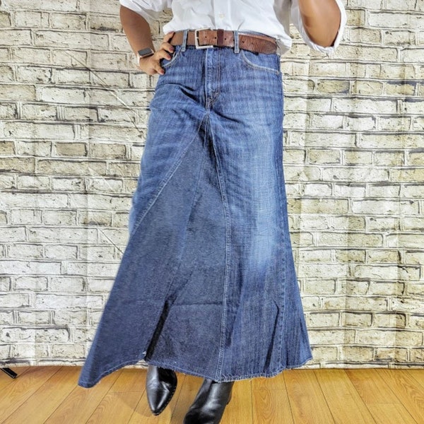 Denim Skirt - Etsy