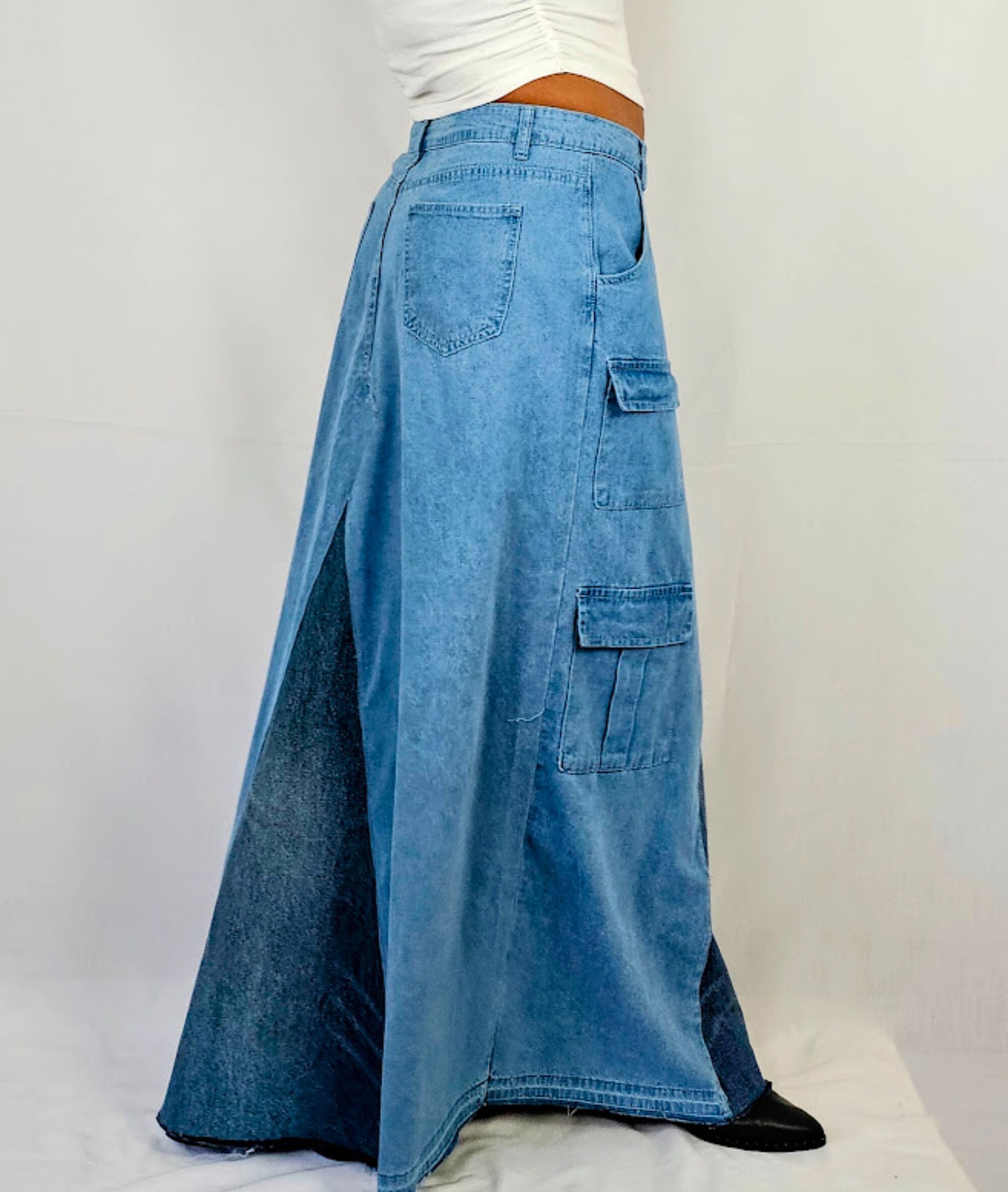 スカート musinsastandardwoman Women's Denim Carpenter Long Skirt Medi MUSINSA | MUSINSA STANDARD WOMAN Women's Denim Carpenter