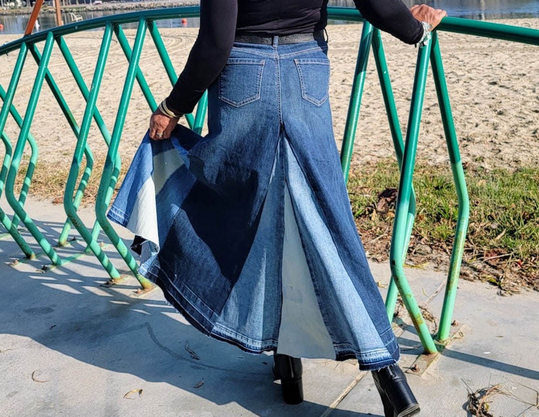 【BOHEMIAN SEOUL】DESTROYED DENIM LONG SKIRT BOHEMIAN SEOUL】BOHEMSEO DESTROYED DENIM LONG SKIRT 正規品