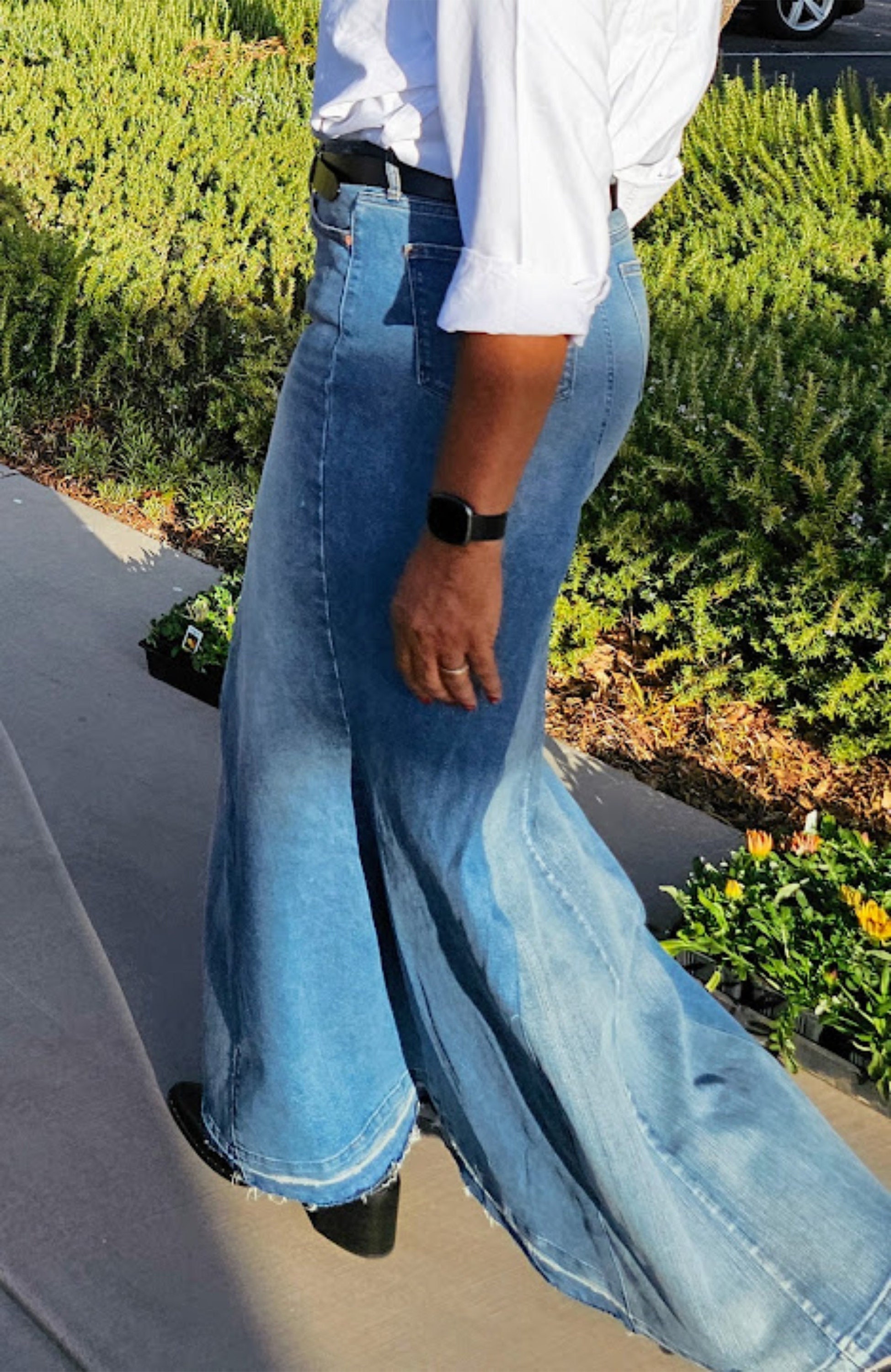 High-Waist Asymmetrical Slit Denim Maxi Mermaid Skirt main image 1
