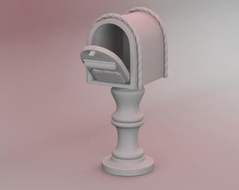 Dollhouse Miniature Mailbox: Vintage Christmas Post Box 3D STL Print File (Digital Download)