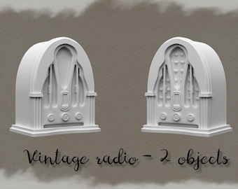 Vintage Radio Miniature STL | 1:12 Scale Dollhouse Diorama (Instant Download)