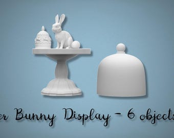 Dollhouse Easter Bunny Display Set – Miniature Cloches, 1:12 Scale (STL Download)