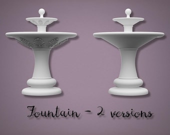 Baroque Dollhouse Garden Fountain STL – Romantic Fountain Miniature 1:12 (2 Versions) (3D Print File)