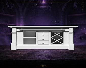 Alchemy Laboratory Desk STL | Modular Fantasy Dollhouse Furniture | Gothic Workstation (Instant Download)