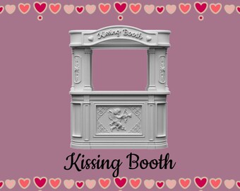 Valentine’s Kissing Booth Miniature STL | Romantic Fairground Dollhouse Decor (Instant Download)