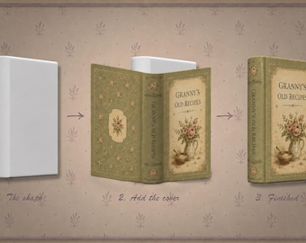 Livres de recettes miniatures vintage – Fichiers STL imprimables + Couvertures et pages de recettes (Téléchargement instantané)