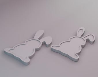 Easter Bunny Plate Miniature: Dollhouse Kitchen Decor STL File (Digital Download)
