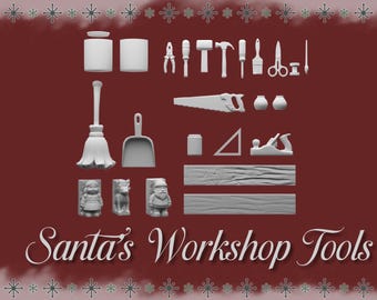 Santa’s Workshop Tools – 25 Miniature STL Files + Inspiration Manual (Instant Download)