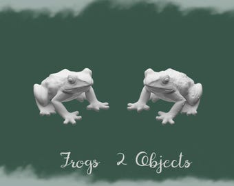 Frog Miniatures STL Set – 2 Printable Frogs for Dollhouse, Dioramas ...