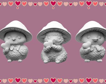 Valentine Miniature Animals STL | Lamb Duck Chicken | Whimsy Critters 1:12 Dollhouse (Instant Download)