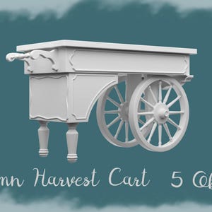 Autumn Harvest Cart Miniature: Dollhouse Diorama 3D STL File (Digital Download)