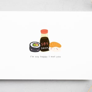 carte de voeux | soy heureux de vous avoir rencontré | joyeux anniversaire | jeu de mots asiatique | jeu de mots carte de vœux | carte d'amitié | carte d'anniversaire | sushis