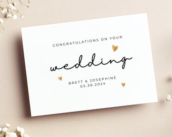 Wedding Greeting Card | Wedding Day Card with Gold Foil | Congratulations Wedding Card | Wedding Gift Card
