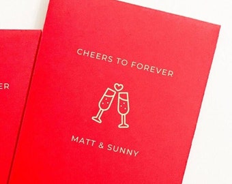 Lucky Red Envelope | Cheers to Forever Personalized Wedding Red Envelope | Asian Money Envelope | Cash Envelope | Red Pocket | Wedding Gift