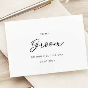 Cartes de mariage | à mon marié le jour de notre mariage | Le jour de la carte | Papeterie de mariage