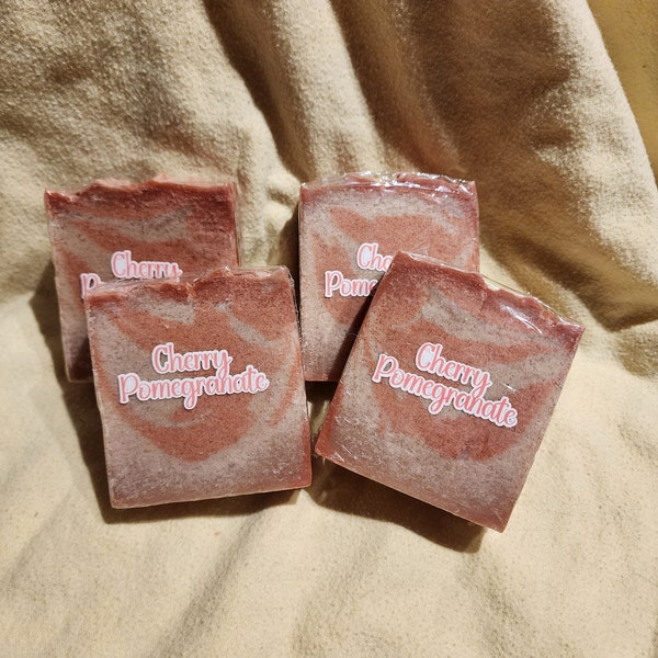 Cherry Pomegranate cold process goat milk soap