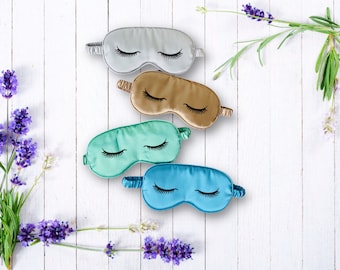 Maschera Per Dormire Personalizzata In Seta Raso, Con Nome, Regalo Per Damigelle D'Onore, Bomboniera Matrimonio, Regalo Di Coppia, 20.5x9.5 Cm