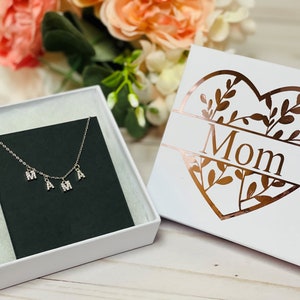 Regalos para sus madres Día nueva mamá para ser regalos mamá carta collar zirconia cúbica collar para madre, hijas, hermanas, regalos de amigos