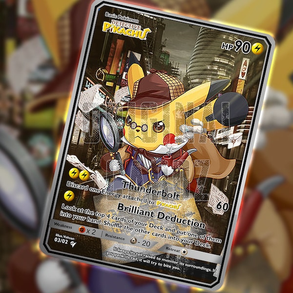 Pikachu detective  Fanmade custom card