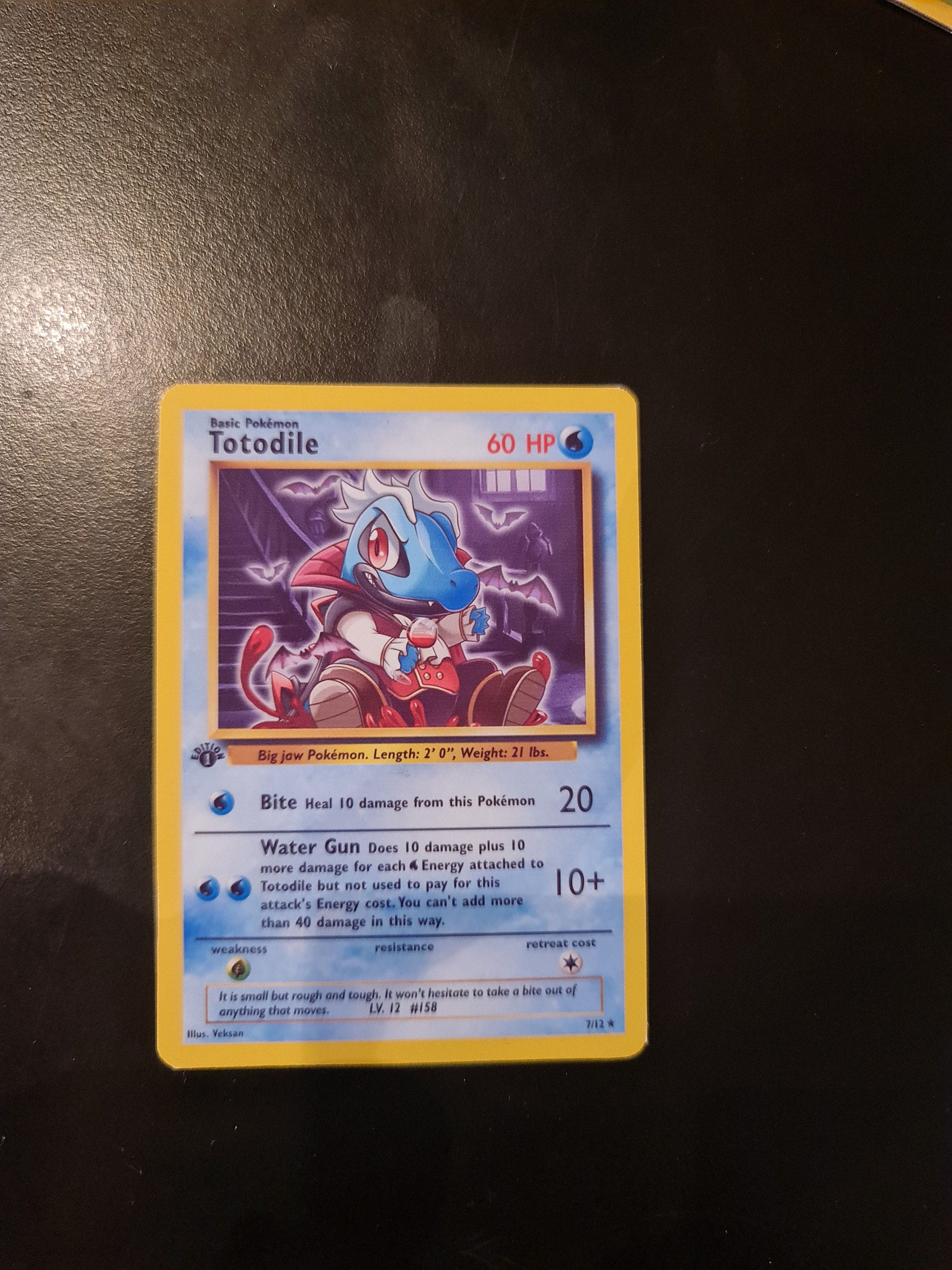 Totodile Basisset Retro Style Custom Pokemon Karte Orica Etsy De