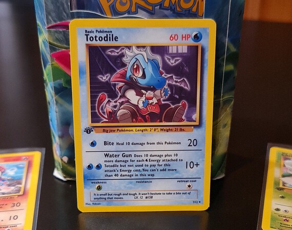 Totodile Base Set Retro Style Custom Pokemon Card Orica Etsy