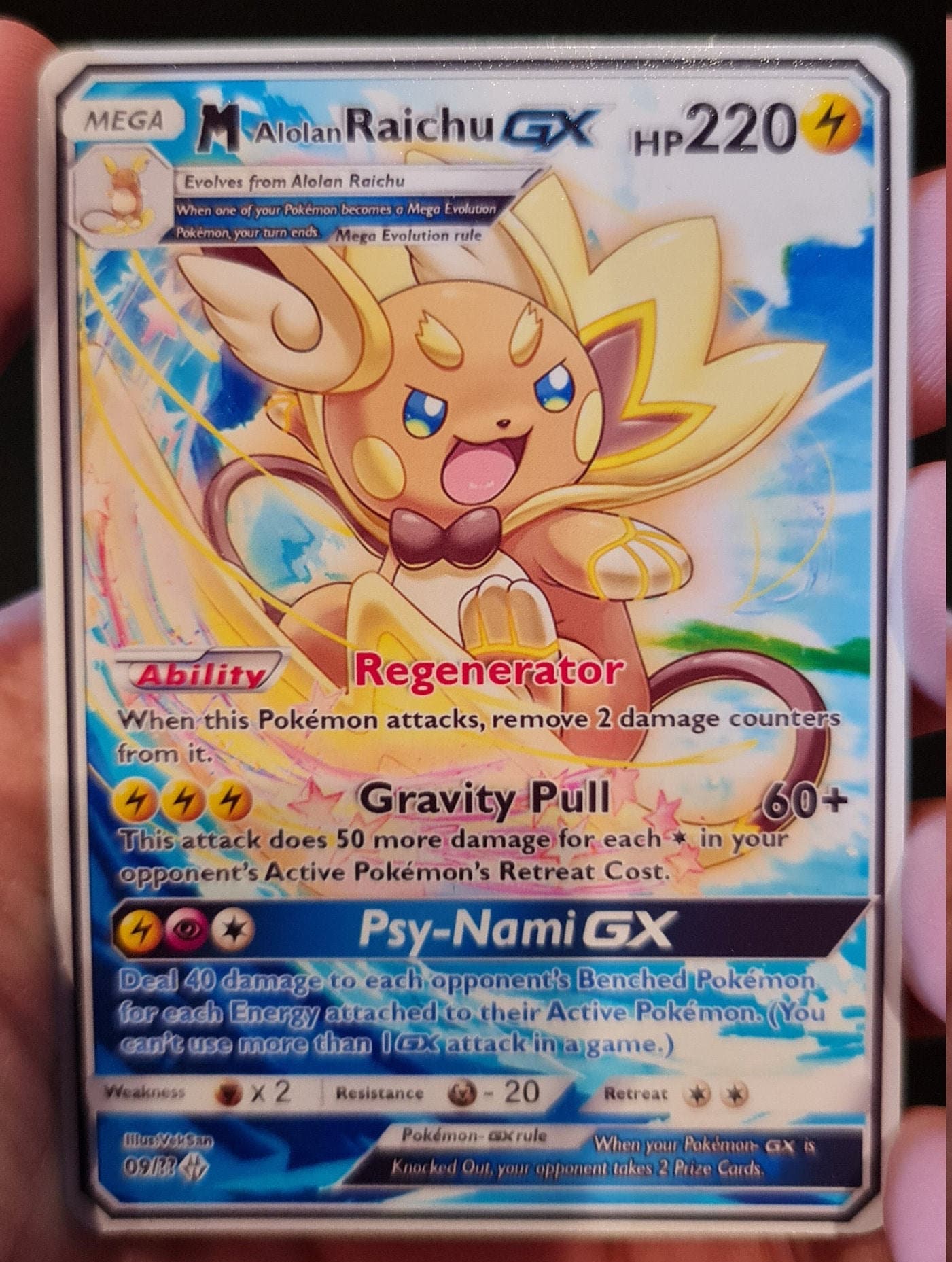 Raichu Alola Gx Pokemon Card Custom Orica Original Etsy Australia