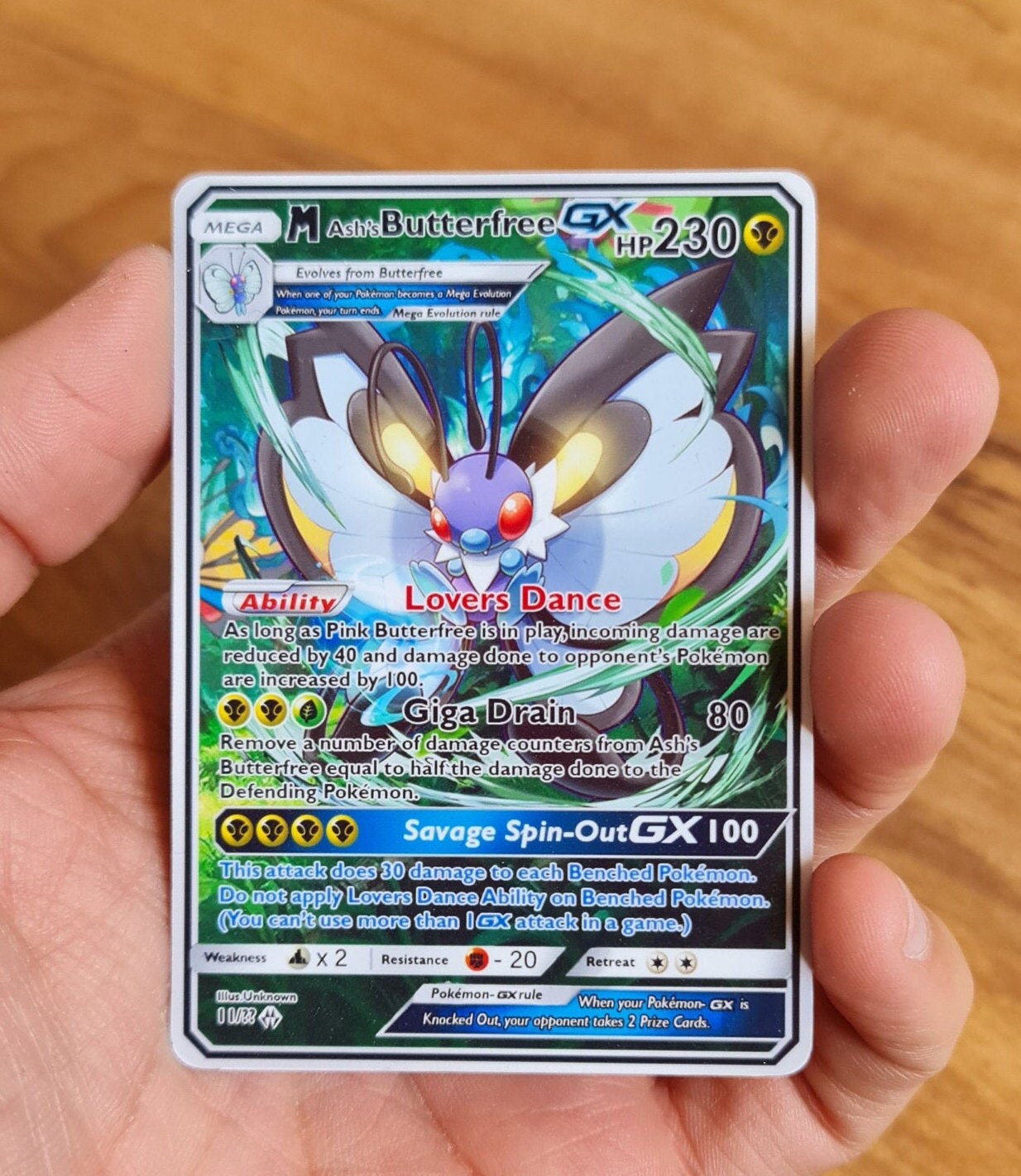 Mega Butterfree Y Mega Pink Butterfree Pokemon Card Orica Etsy