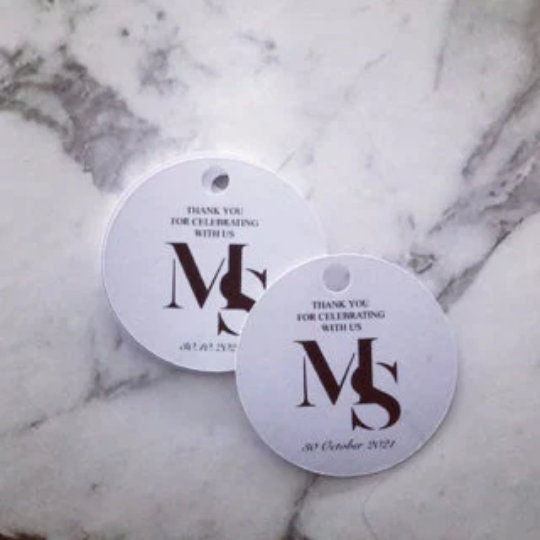 Personalised Bride&amp;groom Monogram Wedding Gift Tagsmonogram Wedding ...