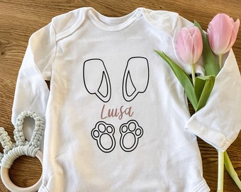 Baby Body Ostern langarm, Baumwolle, Geschenk zur Geburt, Verkündung Schwangerschaft