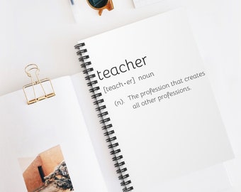 Spiral Notebook, Teacher Notebook, Funny Teacher Materials, School Notebook, Teacher Gifts,