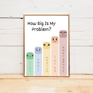 How Big Is Your Problem Poster, Zones of Regulation Poster, Calming Corner, Emotional Self Regulation Poster, Size of your Problem, SEL