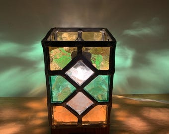 Vintage Table Lamp Stained Glass Sweden Erik Bergstrom Scandinavian Home Vintage Lighting Design Decor 1970s Lamp