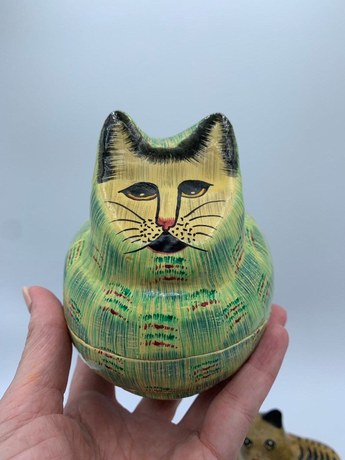 Vintage Papiermâché Papier Mache Cats Collection Decoupage Etsy