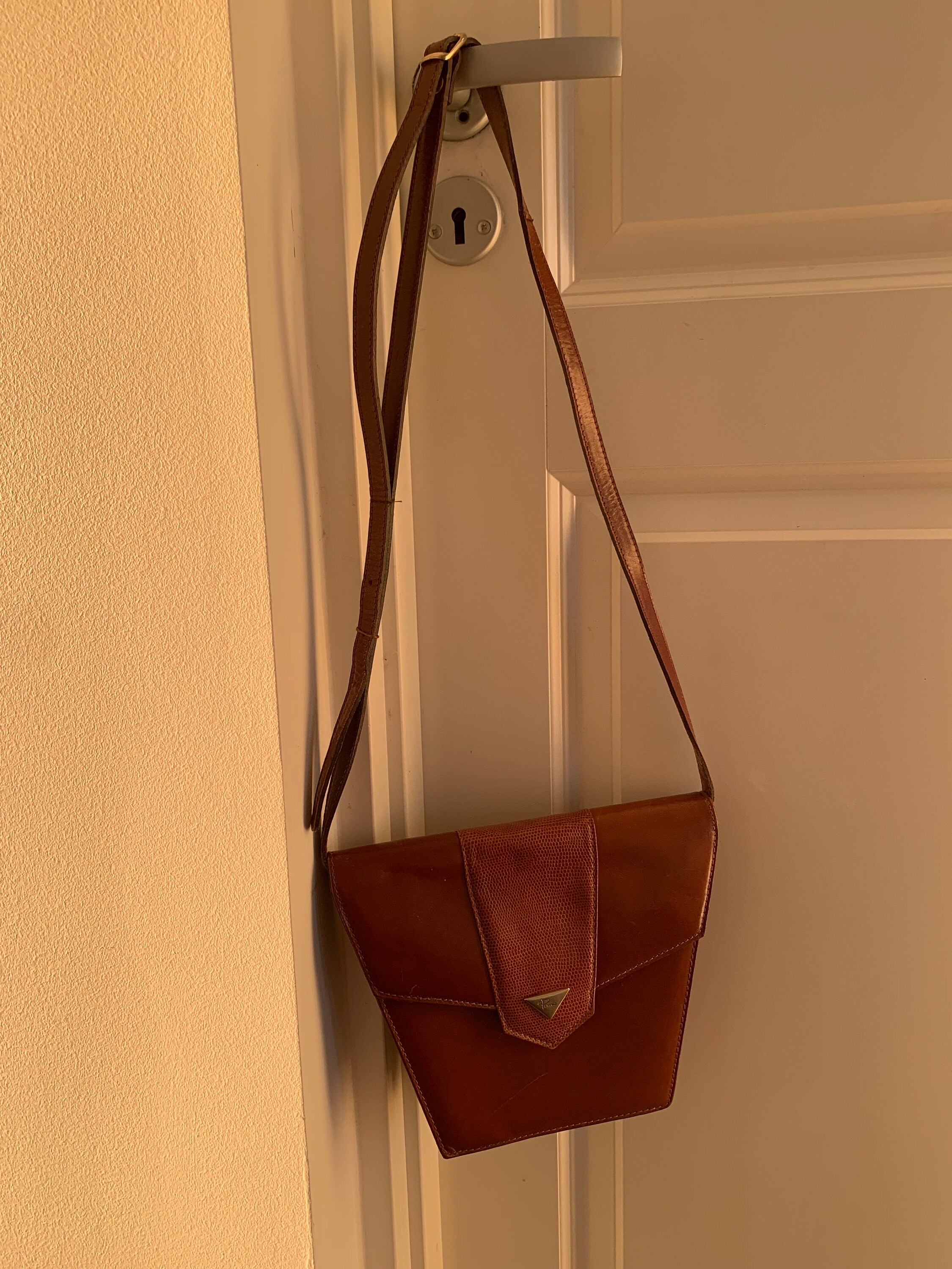 Amazing Classic Vintage Ponzo Bag Made in Italy Brown Leather