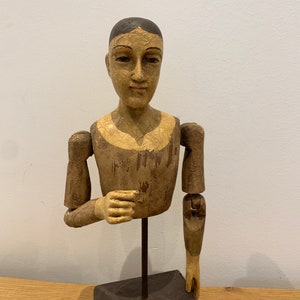 Antique Doll Santos Doll Antique Wooden Sculpture 1800- century Articulated Santos Mannequin Italian Vintage Doll Italy