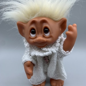 Thomas Dam Troll Collectible Figur Figurine Denmark Vintage 1977 White Gray Hair Scandinavian Design Troll Danish Dam