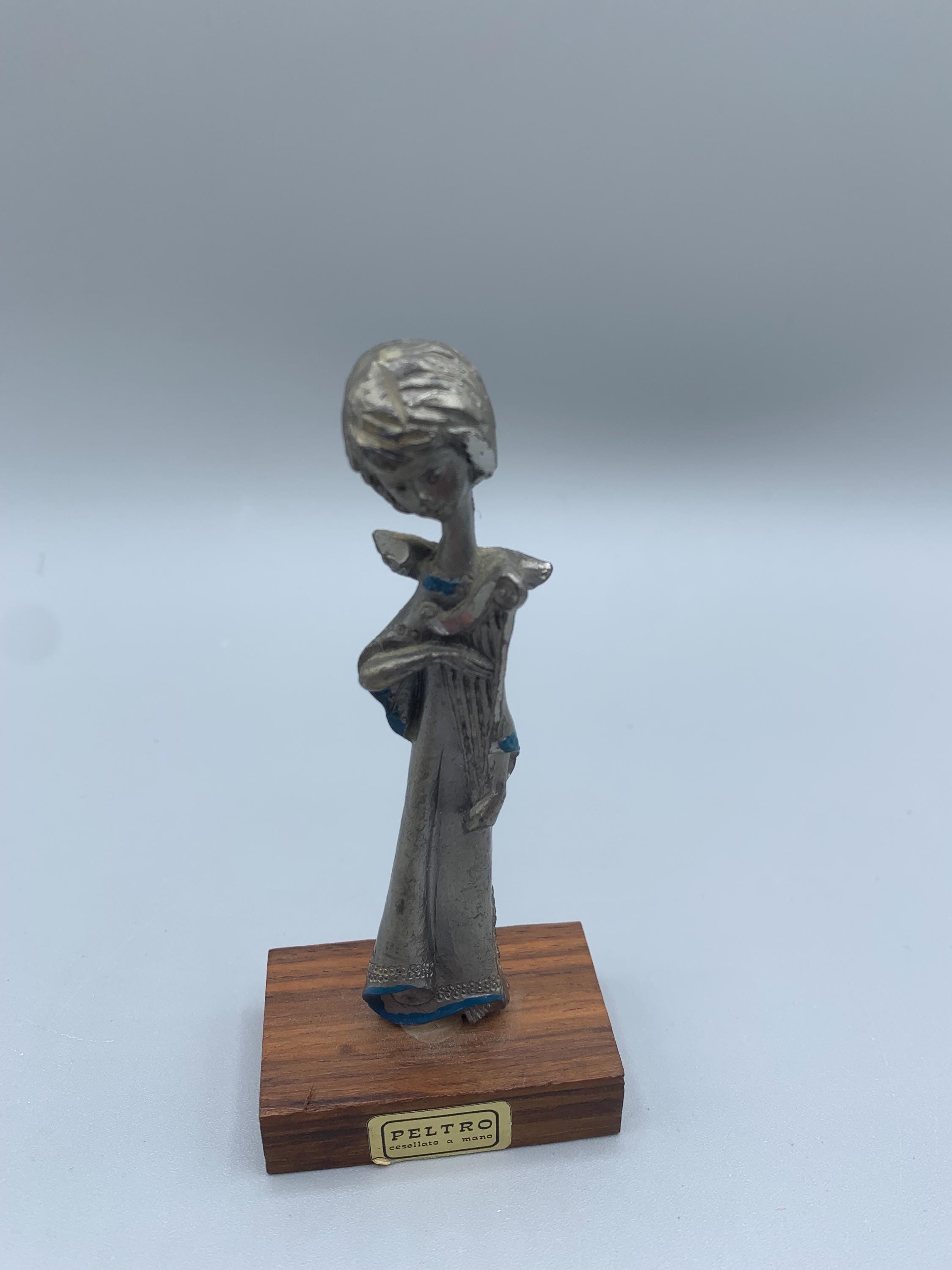BELLE, VIEUX FIGURINE __ Ange Avec Chandelier __Achatit