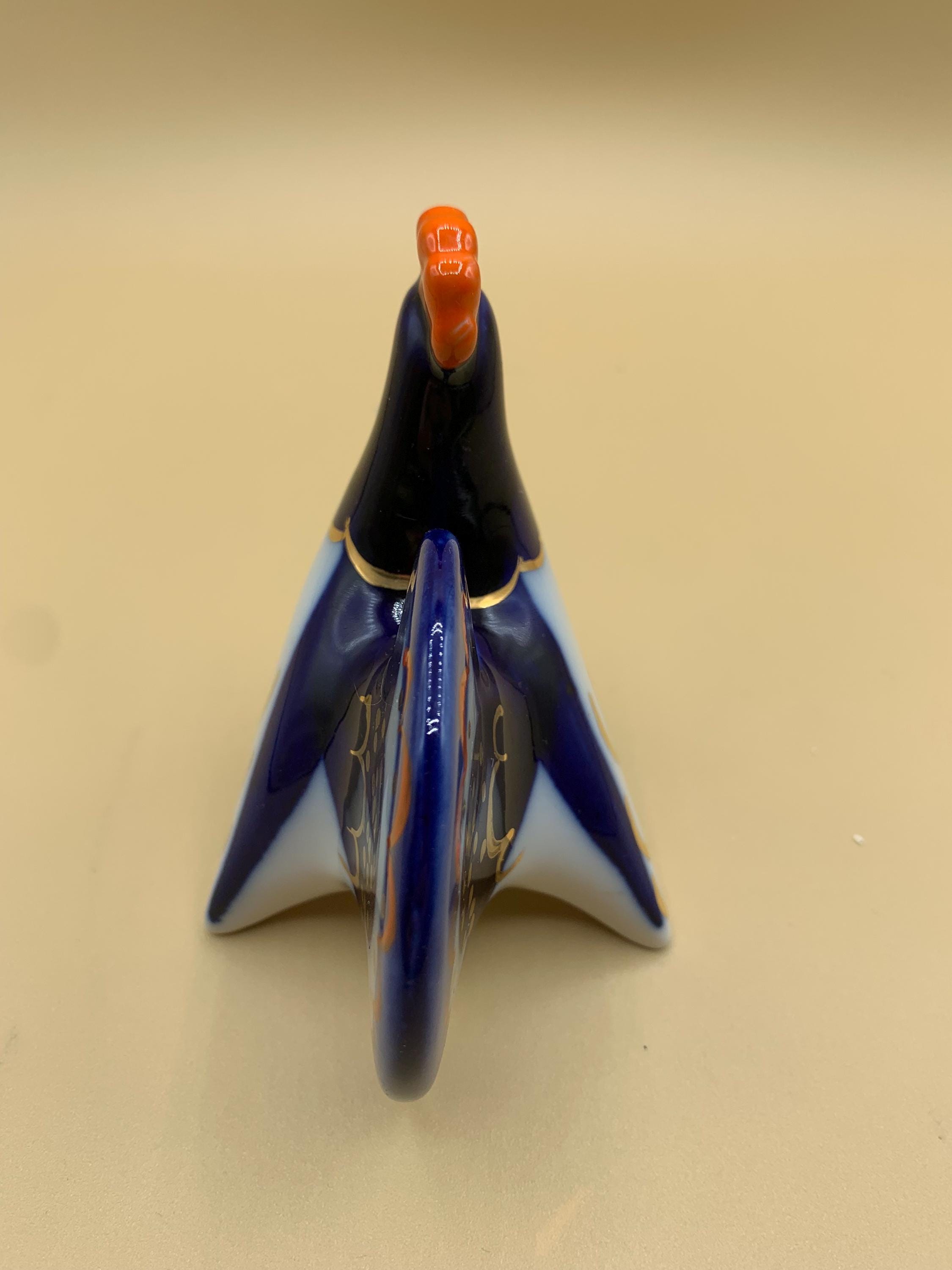 USSR Lomonosov Porcelain Rooster Turkey Salt/pepper Shaker