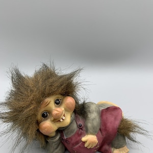 Vintage Swedish troll figurine Laying Troll SwedenTroll Scandinavian Home Decor Vintage Collectible Figurines Troll
