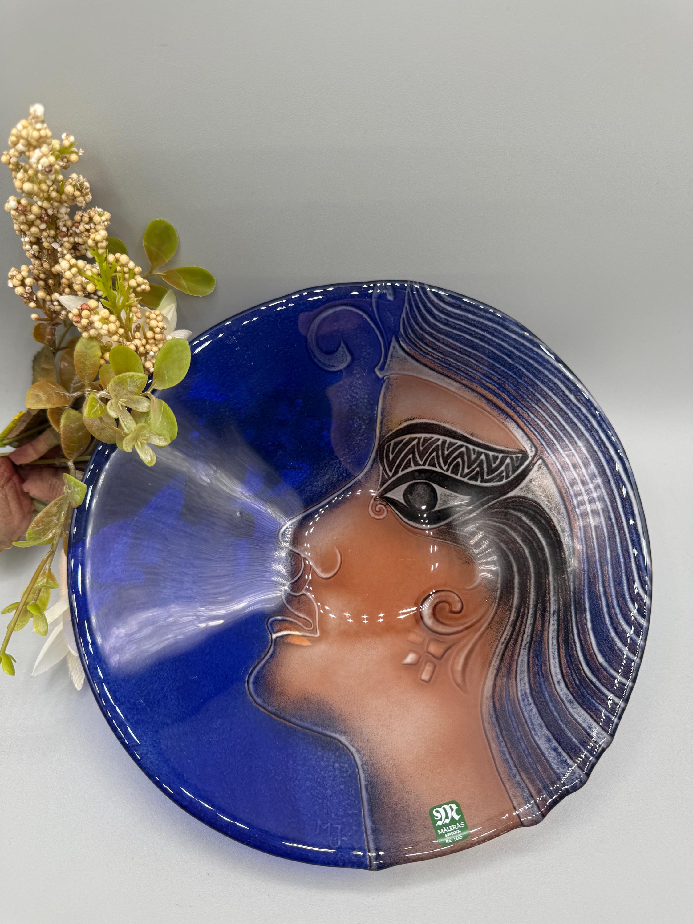 Swedish Crystal Glass Plate or Bowl Designed by Mats Jonasson