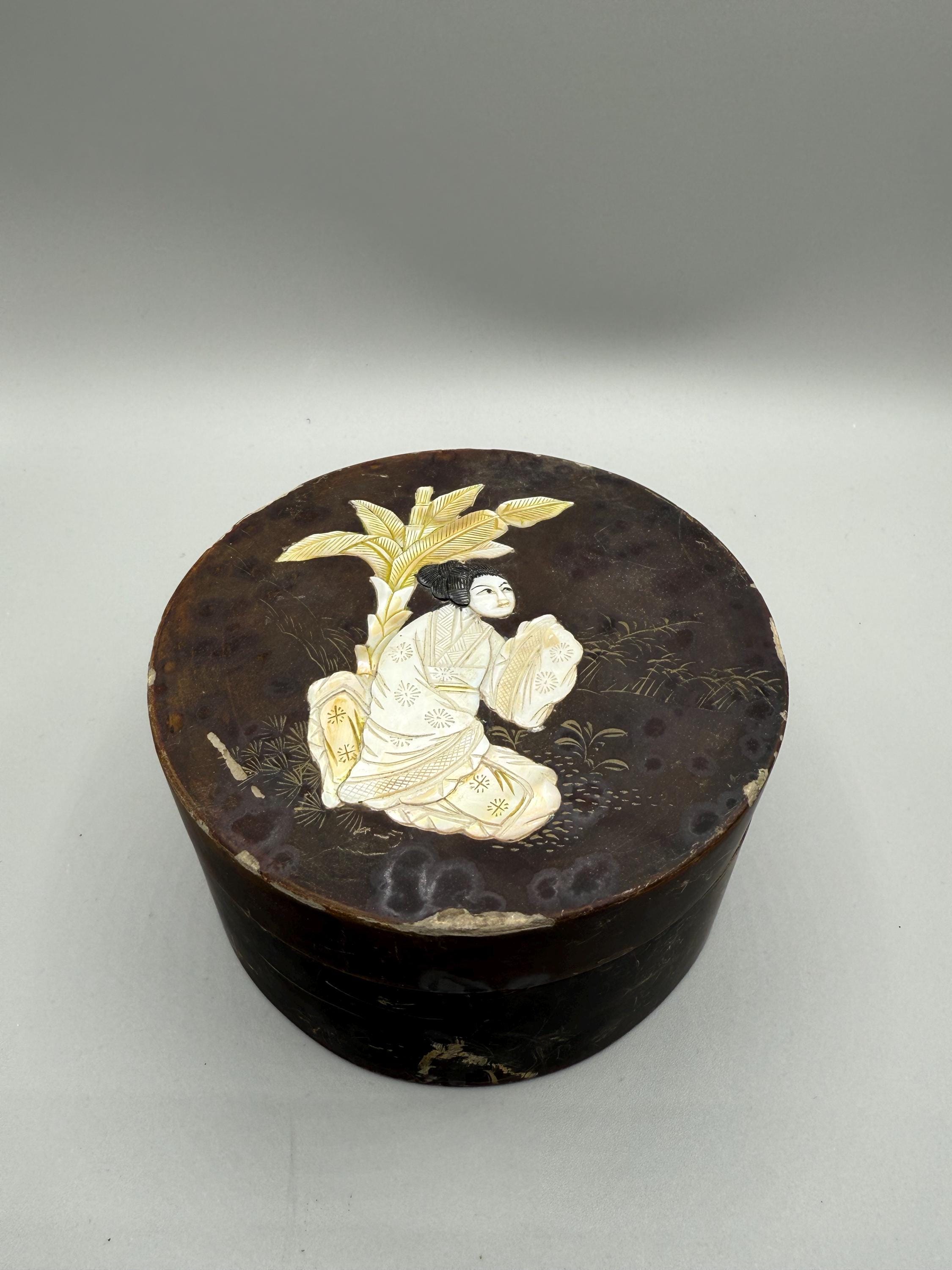 Antique Papier Mache Japanese Box - Etsy