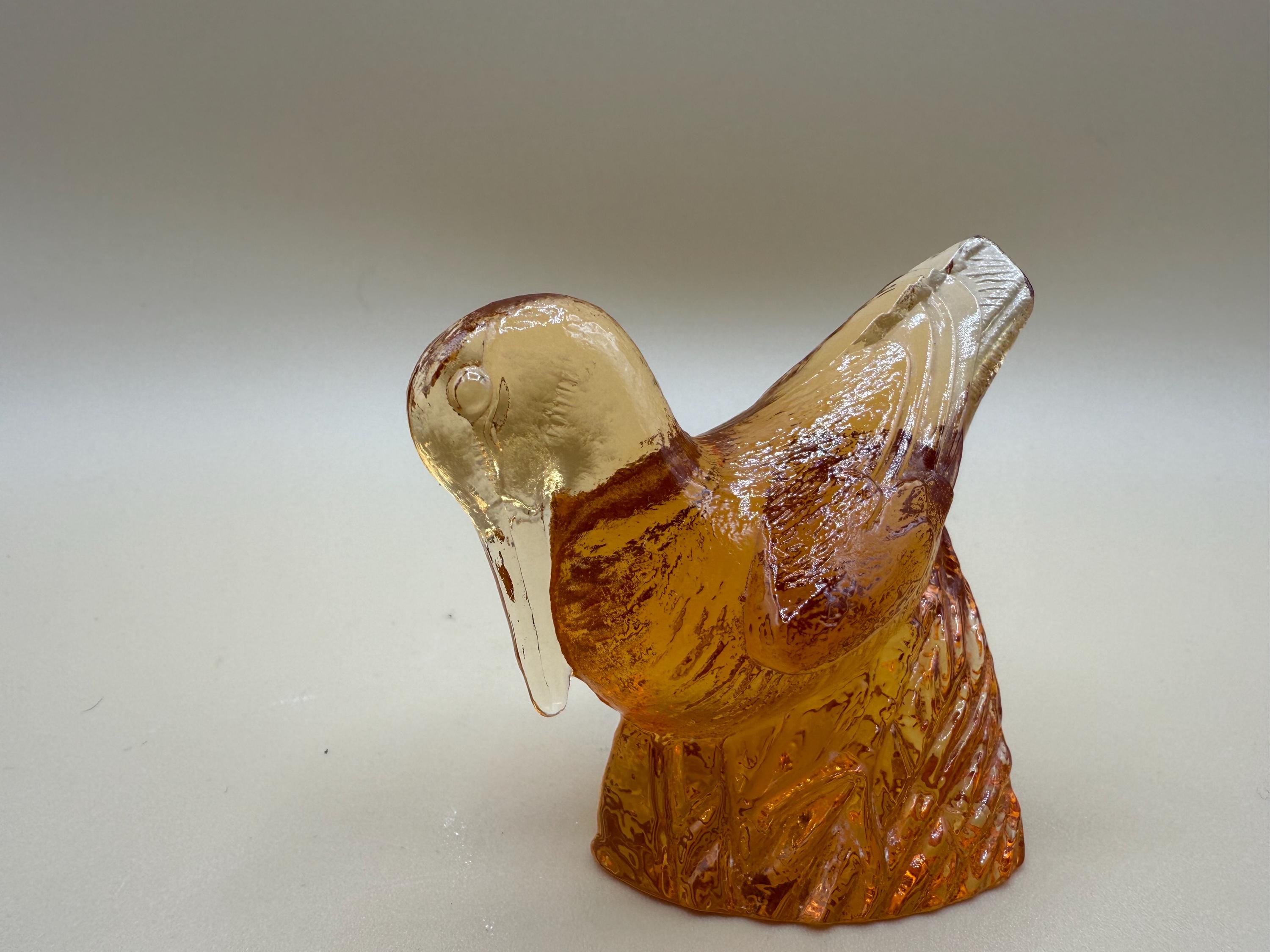 Kosta Boda Sweden Glass Art Figurine by Paul Hoff for WWF, Amber
