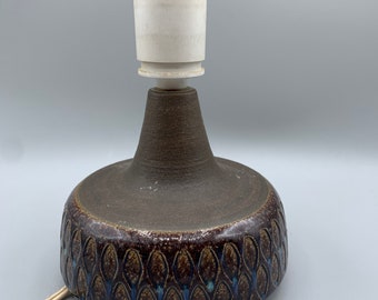 Table Lamp Brown Blue Ceramic by Sjoholm Soholm Denmark Søholm Scandinavian Vintage Lighting Design Pottery 1960s Danish